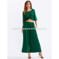 Twist Vordere Crop Top mit Schlitz Hosen Set Herstellung Großhandel Mode Frauen Bekleidung (TA4058SS)